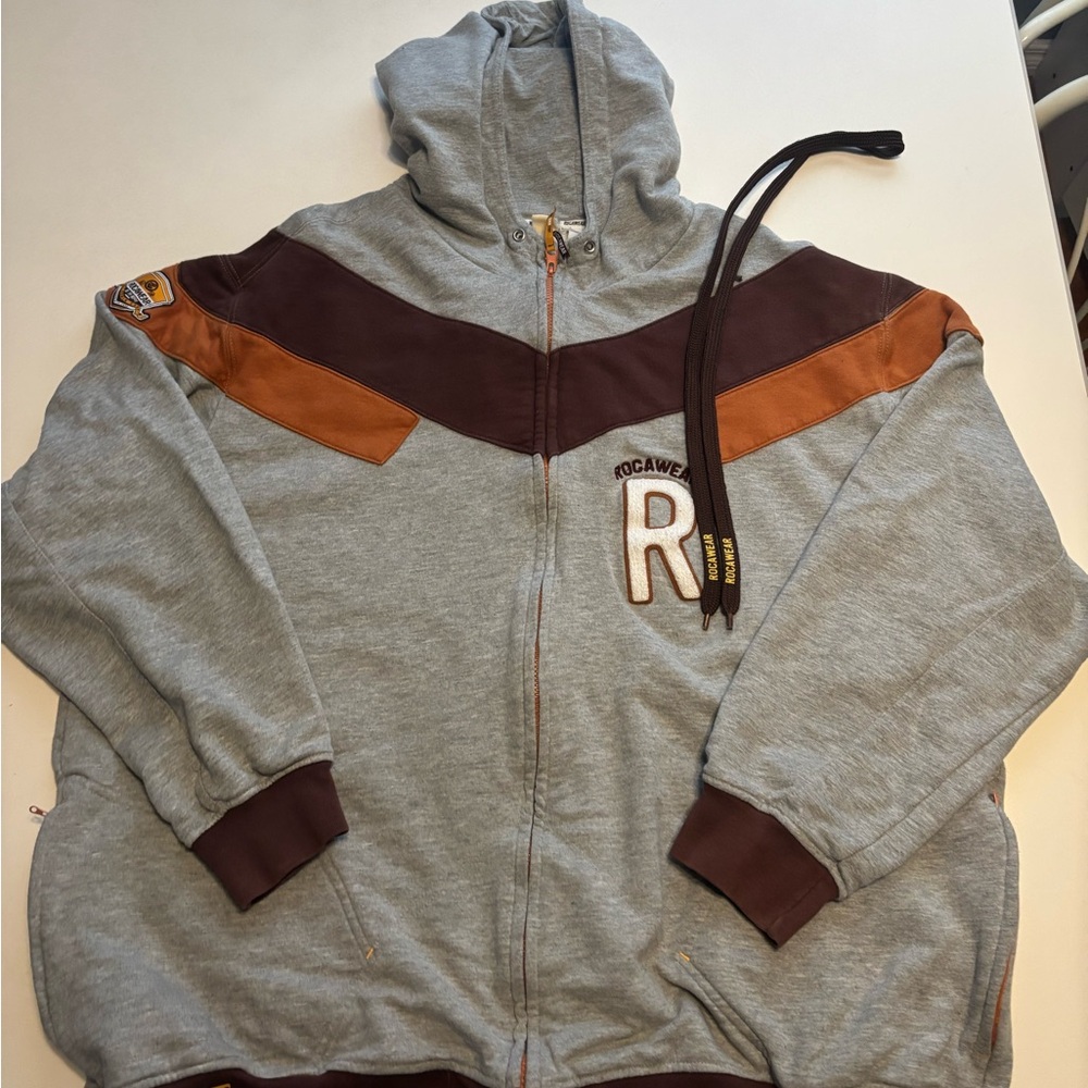 3 tone rocawear vintage zip up hoodie hip hop style